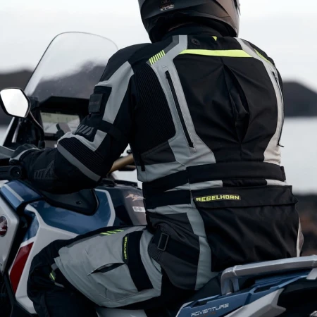 SPODNIE TEKSTYLNE REBELHORN PATROL GREY/BLACK/FLO YELLOW XS