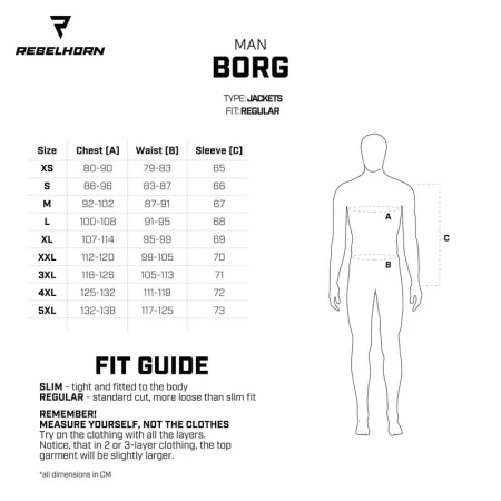 KURTKA TEKSTYLNA REBELHORN BORG BLACK 3XL