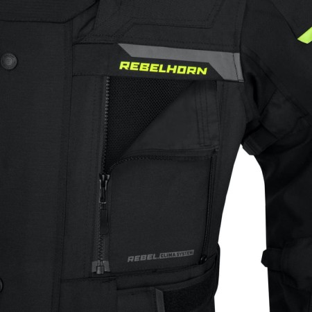 KURTKA TEKSTYLNA REBELHORN CUBBY IV BLACK/FLO YELLOW XXS