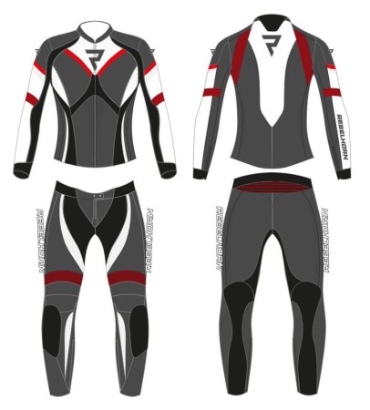 KURTKA SKÓRZANA REBELHORN REBEL LADY BLACK/FLO RED/WHITE D32