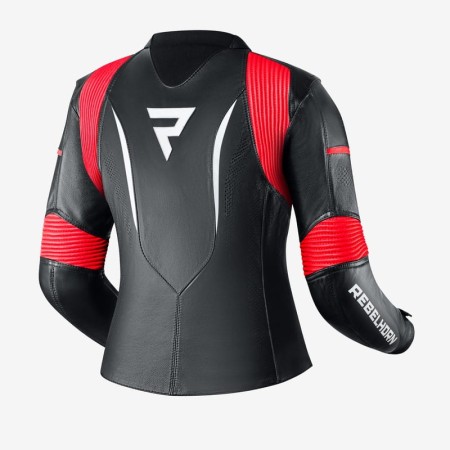 KURTKA SKÓRZANA REBELHORN REBEL LADY BLACK/FLO RED/WHITE D32