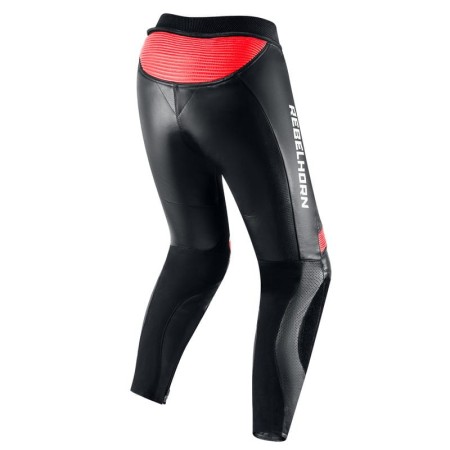 SPODNIE SKÓRZANE REBELHORN REBEL LADY BLACK/FLO RED/WHITE D32