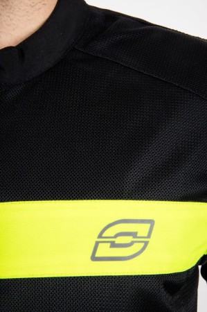 KURTKA TEKSTYLNA OZONE DART BLACK/FLUO YELLOW XXS