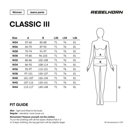 SPODNIE JEANS REBELHORN CLASSIC III LADY SKINNY FIT BLACK W24L28