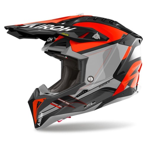 Przejdź do produktu KASK AIROH AVIATOR 3 SABER ORANGE GLOSS 