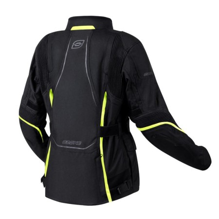 KURTKA MOTOCYKLOWA TEKSTYLNA DAMSKA OZONE SAHARA BLACK FLUO YELLOW WXS