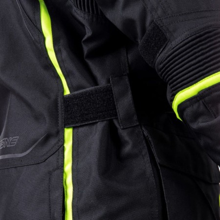 KURTKA MOTOCYKLOWA TEKSTYLNA DAMSKA OZONE SAHARA BLACK FLUO YELLOW WXS
