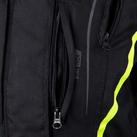 KURTKA MOTOCYKLOWA TEKSTYLNA DAMSKA OZONE SAHARA BLACK FLUO YELLOW WXS
