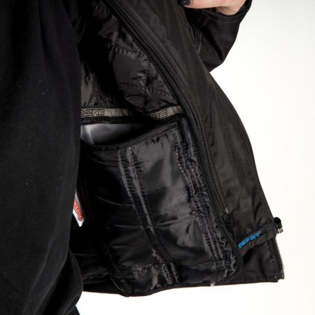 KURTKA MOTOCYKLOWA TEKSTYLNA DAMSKA OZONE FLOW BLACK GREY FLUO YELLOW WXXS