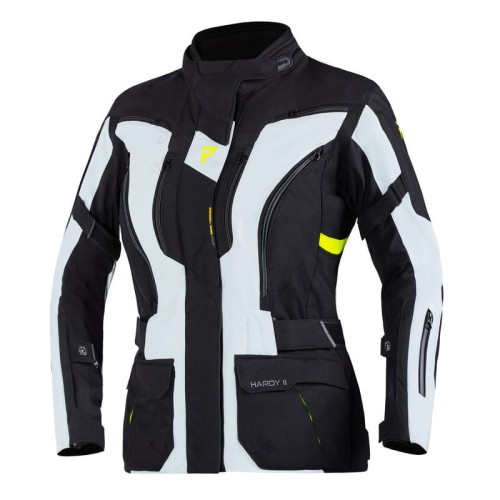 Przejdź do produktu KURTKA MOTOCYKLOWA TEKSTYLNA DAMSKA REBELHORN HARDY 2 GREY BLACK FLUO YELLOW WXS