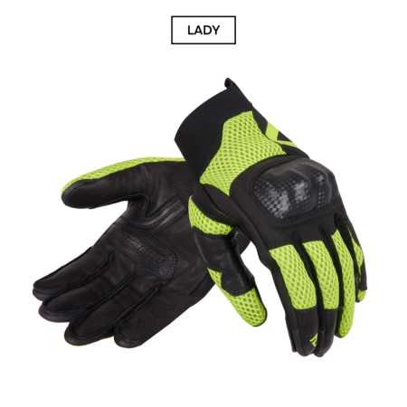 RĘKAWICE MOTOCYKLOWE DAMSKIE REBELHORN GAP 3 BLACK FLUO YELLOW WXS