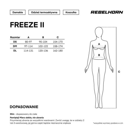 KOSZULKA TERMOAKTYWNA Z DŁUGIM RĘKAWEM DAMSKA REBELHORN FREEZE 2 BLACK WS