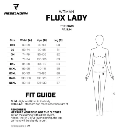 SPODNIE MOTOCYKLOWE TEKSTYLNE DAMSKIE REBELHORN FLUX BLACK W3XL