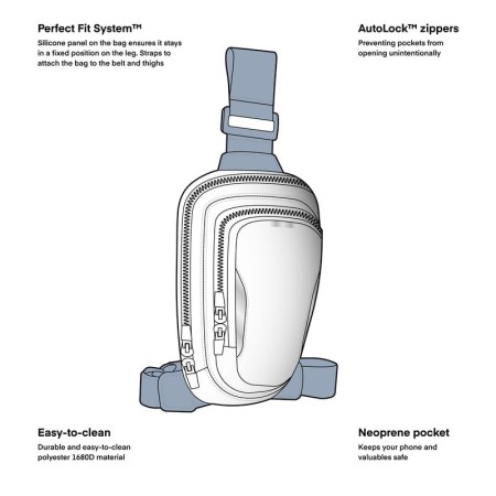 TORBA NA NOGĘ REBELHORN HIP 2 BLACK GREY