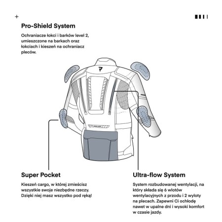 KURTKA MOTOCYKLOWA TEKSTYLNA REBELHORN HIKER 3 BLACK