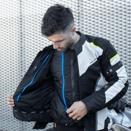 KURTKA MOTOCYKLOWA TEKSTYLNA REBELHORN HIFLOW 4 BLACK SILVER FLUO YELLOW