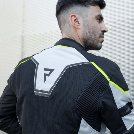 KURTKA MOTOCYKLOWA TEKSTYLNA REBELHORN HIFLOW 4 BLACK SILVER FLUO YELLOW