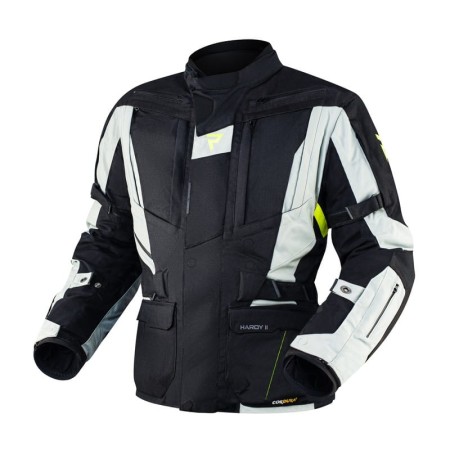 KURTKA MOTOCYKLOWA TEKSTYLNA REBELHORN HARDY 2 GREY BLACK FLUO YELLOW