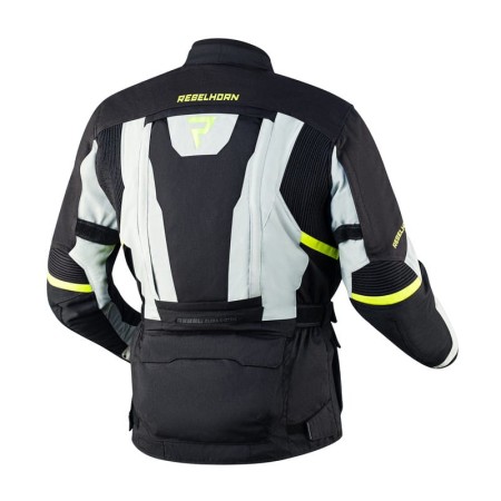 KURTKA MOTOCYKLOWA TEKSTYLNA REBELHORN HARDY 2 GREY BLACK FLUO YELLOW