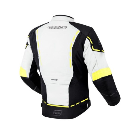 KURTKA MOTOCYKLOWA TEKSTYLNA OZONE JET 2 BLACK FLUO YELLOW