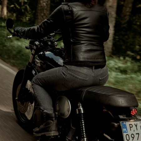 JEANSY MOTOCYKLOWE DAMSKIE OZONE STRIKER SLIM FIT WASHED BLUE W28/30