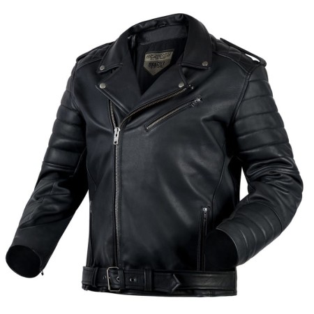 KURTKA MOTOCYKLOWA SKÓRZANA OZONE RAMONES MODERN MATT BLACK