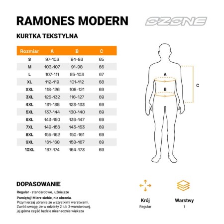 KURTKA MOTOCYKLOWA SKÓRZANA OZONE RAMONES MODERN MATT BLACK