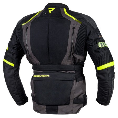 KURTKA MOTOCYKLOWA TEKSTYLNA REBELHORN PATROL BLACK FLUO YELLOW