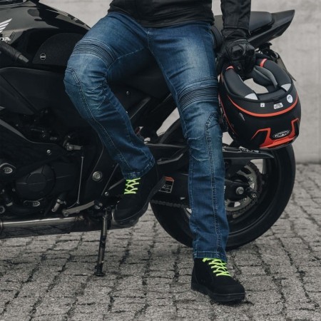 JEANSY MOTOCYKLOWE OZONE HORNET 2 WASHED BLUE W38L32