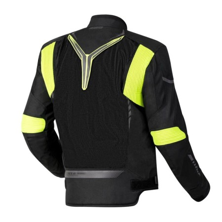 KURTKA MOTOCYKLOWA TEKSTYLNA OZONE FLOW BLACK FLUO YELLOW