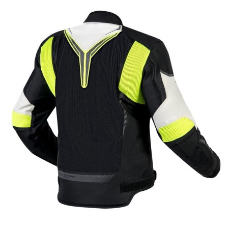 KURTKA MOTOCYKLOWA TEKSTYLNA OZONE FLOW BLACK GREY FLUO YELLOW