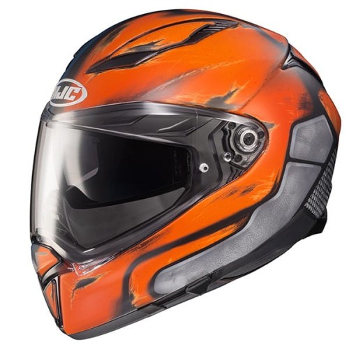 Przejdź do produktu KASK MOTOCYKLOWY HJC F70 DEATHSTROKE DC COMICS BLUE ORANGE