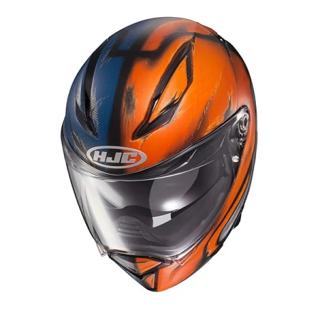 KASK MOTOCYKLOWY HJC F70 DEATHSTROKE DC COMICS BLUE ORANGE