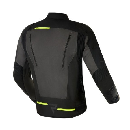 KURTKA MOTOCYKLOWA TEKSTYLNA REBELHORN BORG BLACK DARK GREY FLUO YELLOW