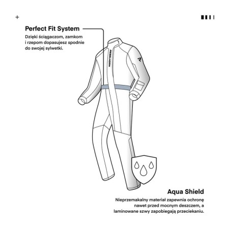 KOMBINEZON PRZECIWDESZCZOWY REBELHORN TRAVEL BLACK FLUO YELLOW