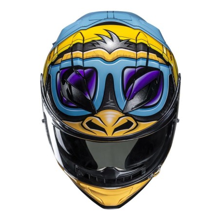 KASK MOTOCYKLOWY HJC F71 MONKEY DJ BLUE ORANGE