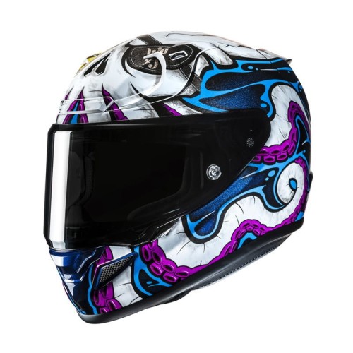 Przejdź do produktu KASK MOTOCYKLOWY HJC RPHA12 KRAKEN WHITE BLUE