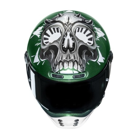 KASK MOTOCYKLOWY HJC V10 CRANIA GREEN WHITE