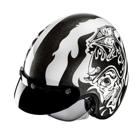 KASK MOTOCYKLOWY HJC V31 FLAME WHITE BLACK