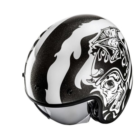 KASK MOTOCYKLOWY HJC V31 FLAME WHITE BLACK