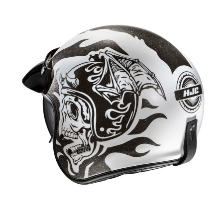 KASK MOTOCYKLOWY HJC V31 FLAME WHITE BLACK