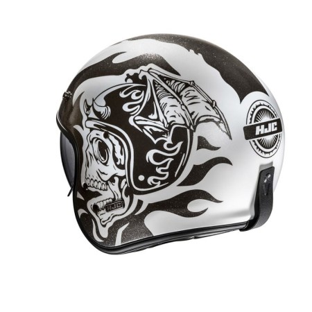 KASK MOTOCYKLOWY HJC V31 FLAME WHITE BLACK