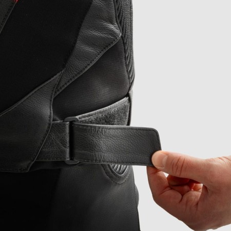 KURTKA MOTOCYKLOWA SKÓRZANA REBELHORN INFERNO BLACK WHITE FLUO YELLOW 46