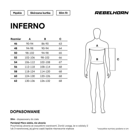 KURTKA MOTOCYKLOWA SKÓRZANA REBELHORN INFERNO BLACK WHITE FLUO YELLOW 46