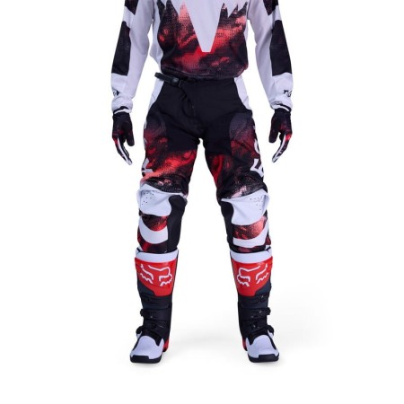 SPODNIE FOX 180 KAIROS WHITE/FLUO RED
