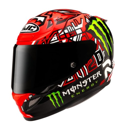 Przejdź do produktu KASK MOTOCYKLOWY HJC RPHA12 QUARTARARO REPLICA 2 RED BLACK
