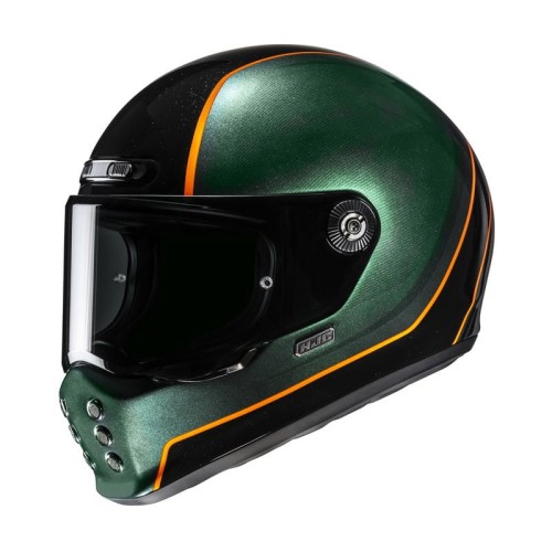 Przejdź do produktu KASK MOTOCYKLOWY HJC V10 HODU GREEN BLACK