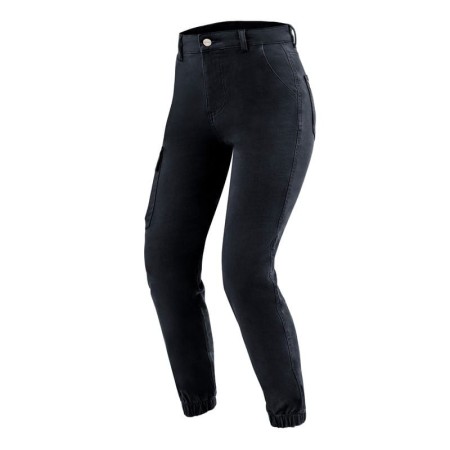 JEANSY MOTOCYKLOWE DAMSKIE OZONE JANE JOGGER FIT BLACK 24/30