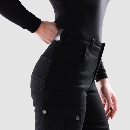 JEANSY MOTOCYKLOWE DAMSKIE OZONE JANE JOGGER FIT BLACK 24/30