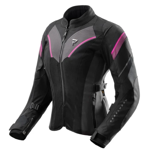 Kurtka Motocyklowa Tekstylna Rebelhorn Hiflow V Lady Black Grey Fluo Pink